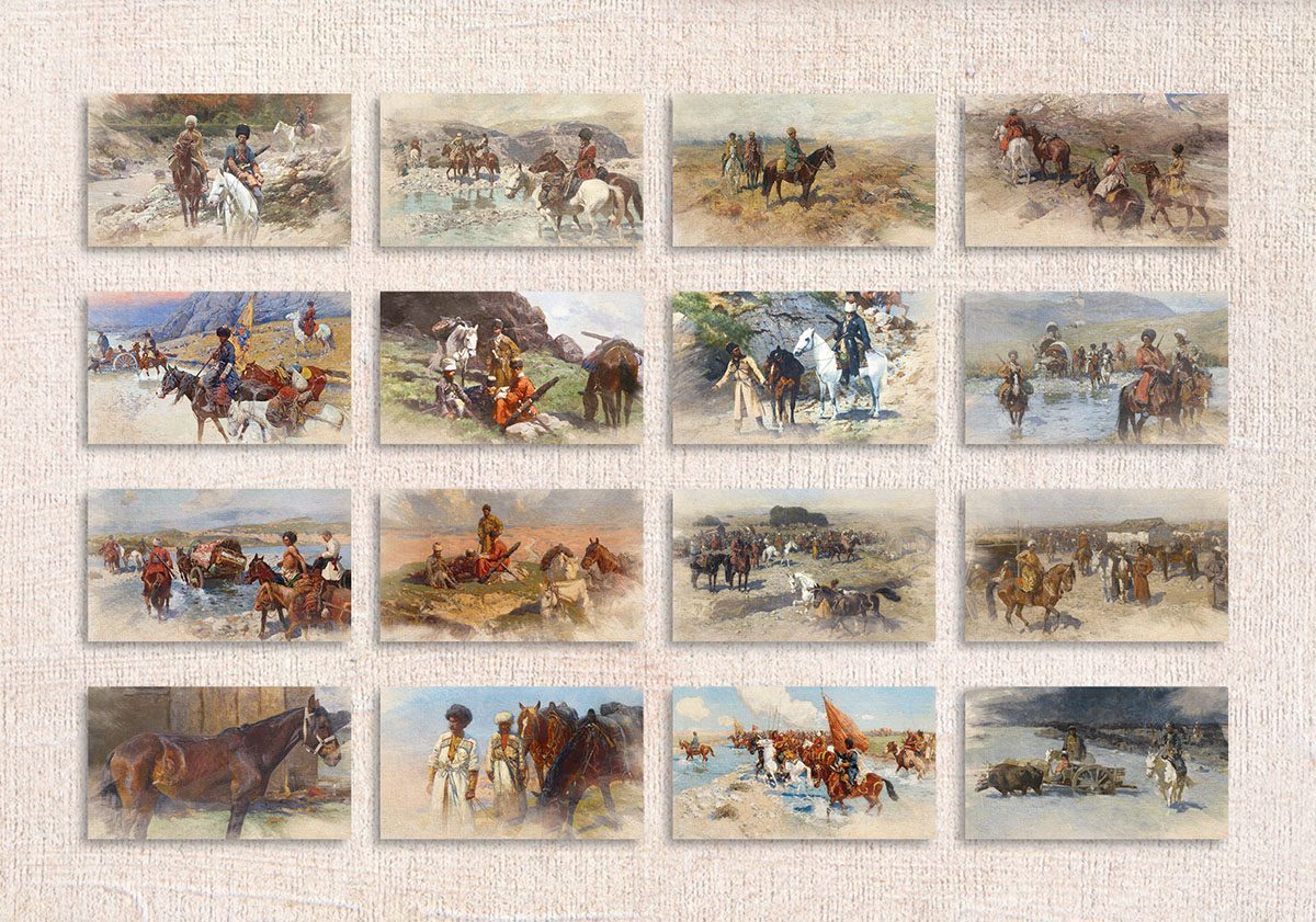 Набор открыток «Казаки в живописи» Франц Алексеевич Рубо - изображение 4